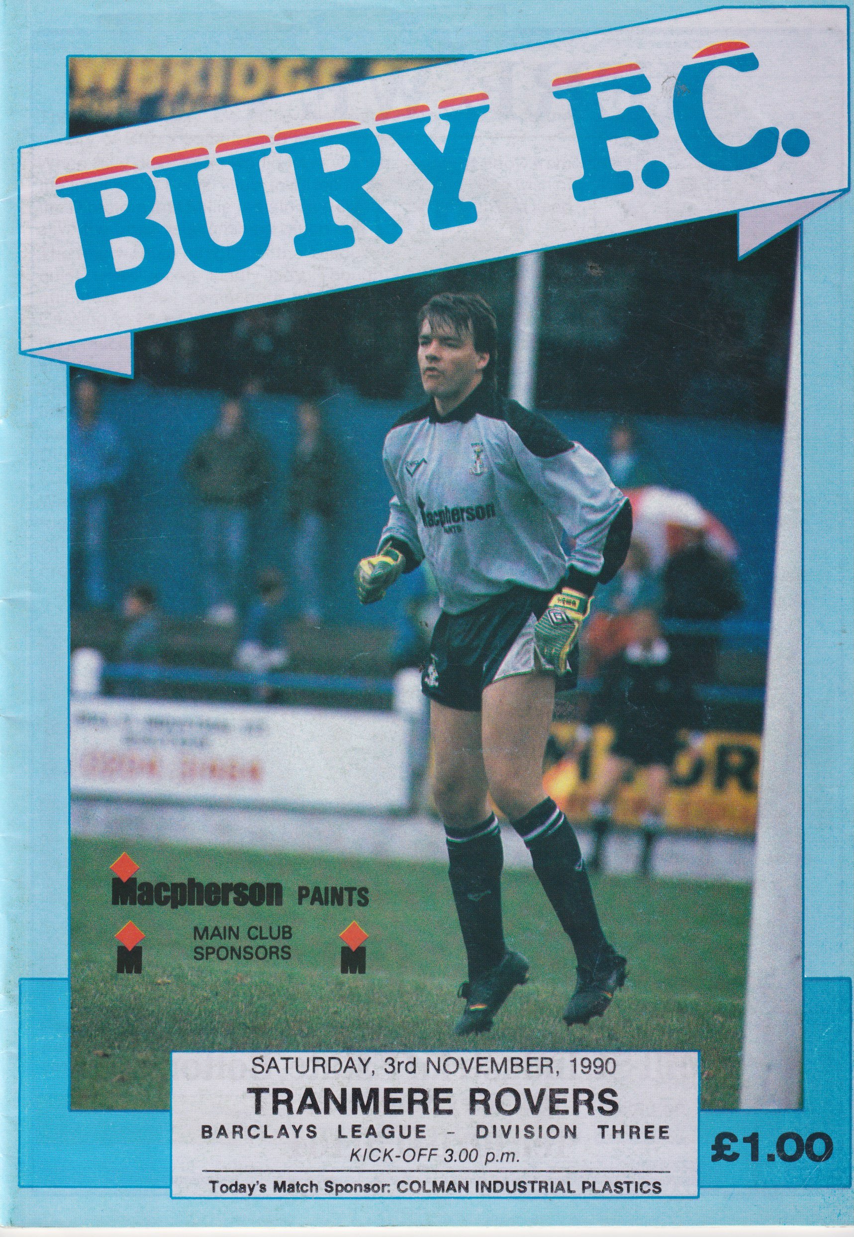 Bury v Tranmere Rovers match programme